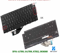 Bàn phím laptop Dell XPS 13 7390, 9310 (2-in-1) đen – cáp ngắn, LED