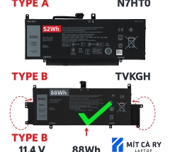 Pin Laptop Dell Latitude 9510 9520 2-in-1 TVKGH V5K68 N2NLL Zin